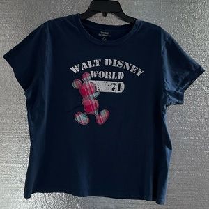 Walt Disney World Mickey Mouse Women’s 2XL Navy Short Sleeve